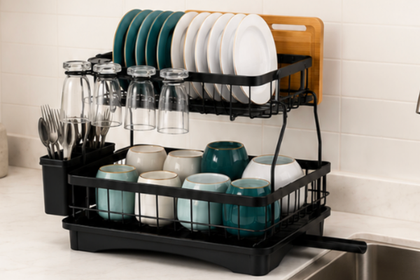 Two-Tier Dish Drying Rack