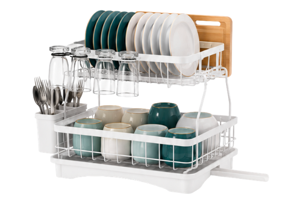 2-Tier Large Dish Drying Rack for Kitchen Counter