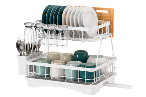 2-Tier Large Dish Drying Rack for Kitchen Counter