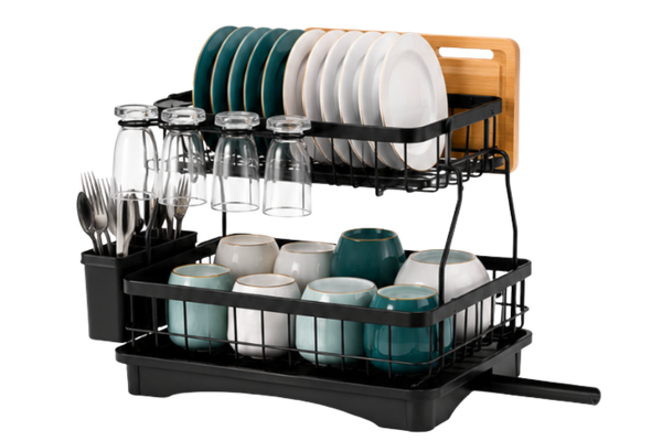 2-Tier Large Dish Drying Rack for Kitchen Counter